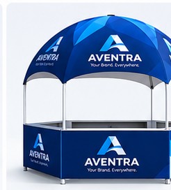 Dome booth tent, rear view