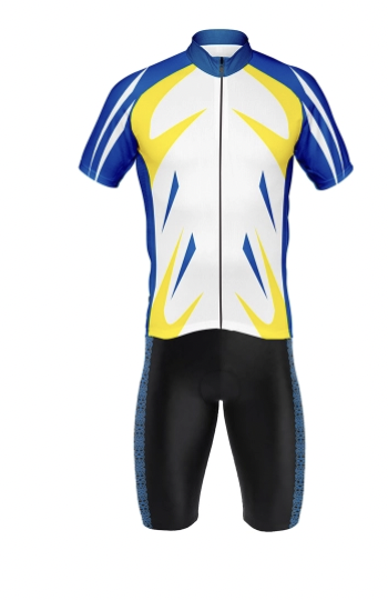 Custom print cycling jersey with bib shorts