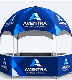Dome booth tent, front view
